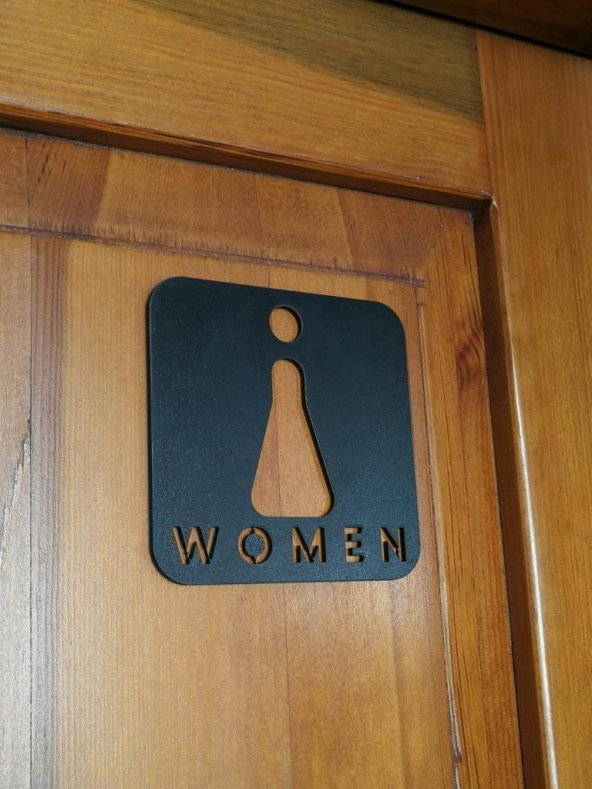Dekoratif Ahşap Kadın Erkek WC İşareti Kapı Yönlendirme Levhası - 2