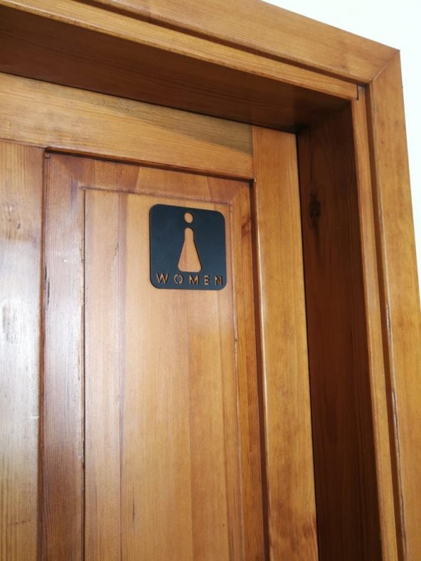 Dekoratif Ahşap Kadın Erkek WC İşareti Kapı Yönlendirme Levhası - 3
