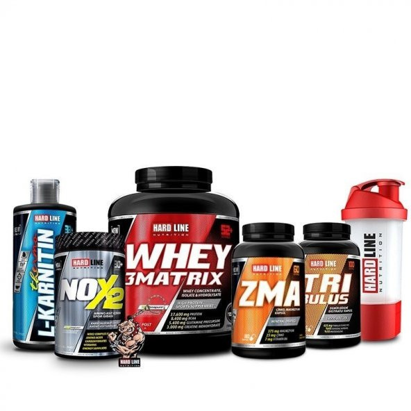 Hardline Whey 3 Matrix 2300 Gr+Nox 2 1090 Gr+Thermo L-Karnitin 1000 mL+Tribulus Terrestris 100 Kapsül +ZMA 180 Kapsül