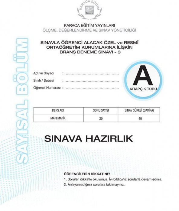 Karaca Eğitim Yayınları MaxNet 7. Sınıf Matematik Soru Kitabı - 6