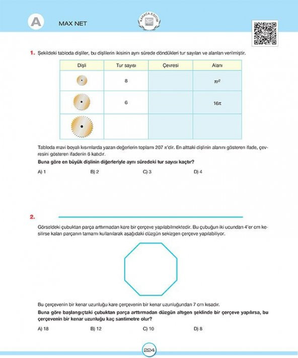 Karaca Eğitim Yayınları MaxNet 7. Sınıf Matematik Soru Kitabı - 7