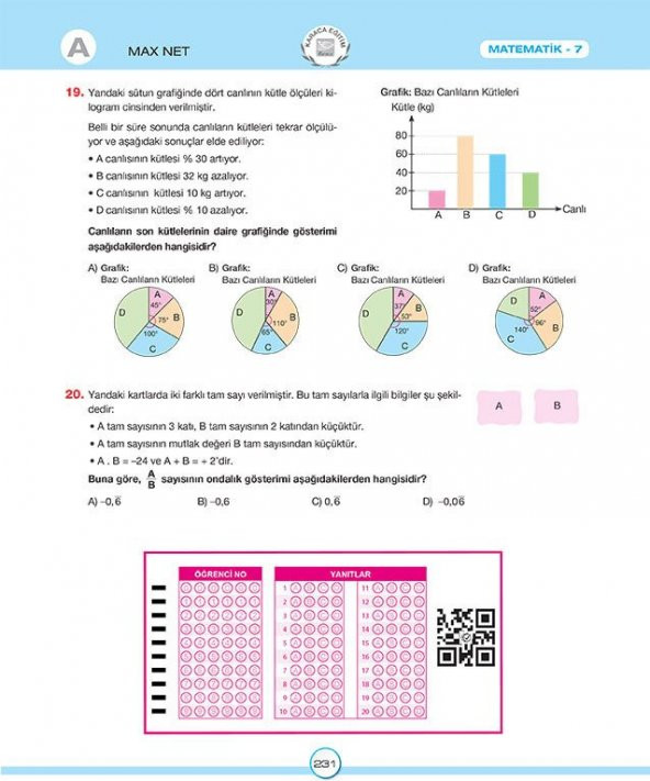 Karaca Eğitim Yayınları MaxNet 7. Sınıf Matematik Soru Kitabı - 8