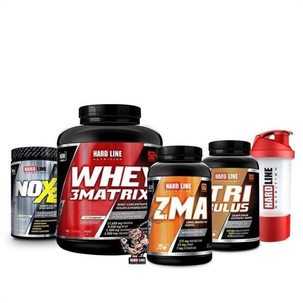 Hardline Whey 3 Matrix 2300 Gr + Nox 2 + Tribulus + Zma Kombinasyonu