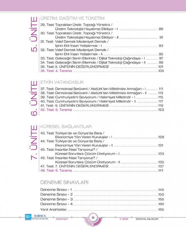 Karaca Eğitim Yayınları MaxNet 7. Sınıf Sosyal Bilgiler Soru Kitabı - 3