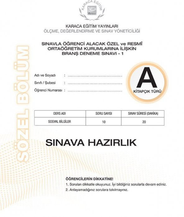 Karaca Eğitim Yayınları MaxNet 7. Sınıf Sosyal Bilgiler Soru Kitabı - 6