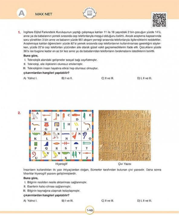 Karaca Eğitim Yayınları MaxNet 7. Sınıf Sosyal Bilgiler Soru Kitabı - 7