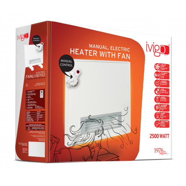 İVİGO Fanlı Manuel 2500 Watt Elektrikli Isıtıcı AYAKLI - 5