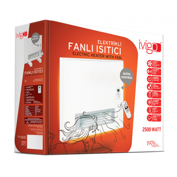 İVİGO Fanlı Dijital 2500 Watt Elektrikli Isıtıcı AYAKLI - 2