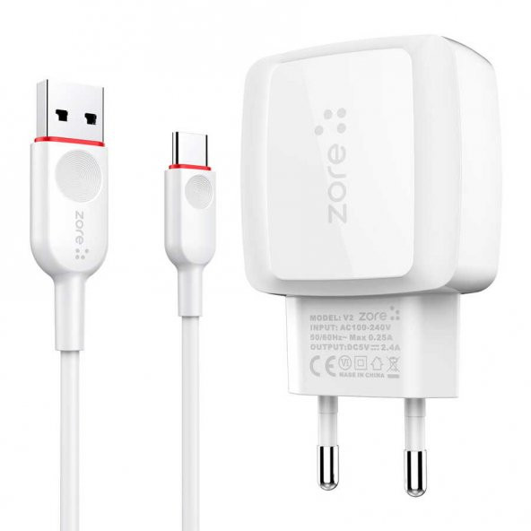 Alcatel 3x 2019 Vest Serisi V2 Type-C 2 in 1 2.4A Hızlı Şarj Seti - Resim 9