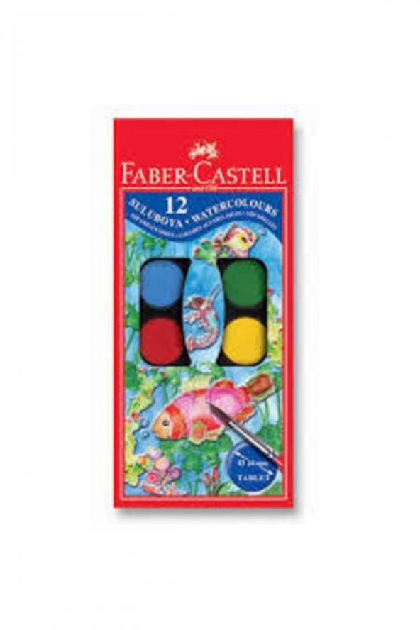 Faber Castell Sulu Boya 12 Renk+Fırça Hediyeli