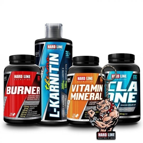 Hardline Thermo L-Karnitin + Hardline Burner + Hardline Vitamin Mineral + Hardline CLA One Kombinasyonu (HIZLI KARGO)