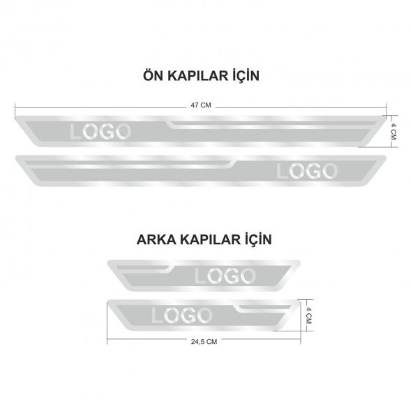 Seat Gümüş Kapı Eşiği, Kapı Karşılama 4lü Set