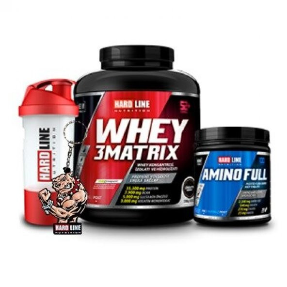 Hardline Kas Hardline Whey 3 Matrix 2300 Gr + Amino Full 300 Tablet Kombinasyonu - Hızlı Kargo