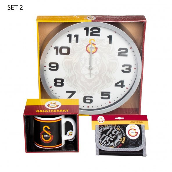 Lisanslı Galatasaray Duvar Saati, Kupa Ve Cüzdan Seti - Resim 2
