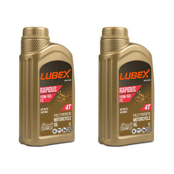 Lubex Rapidus FS 15W-50 1 Lt 4 Zamanlı Motosiklet Yağı (2 Adet)