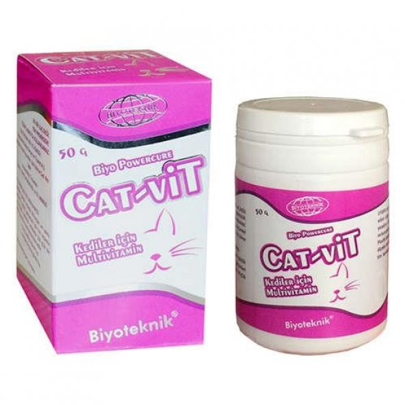 Biyoteknik Cat-Vit One A Day Kediler için Multivitamin 50 gr