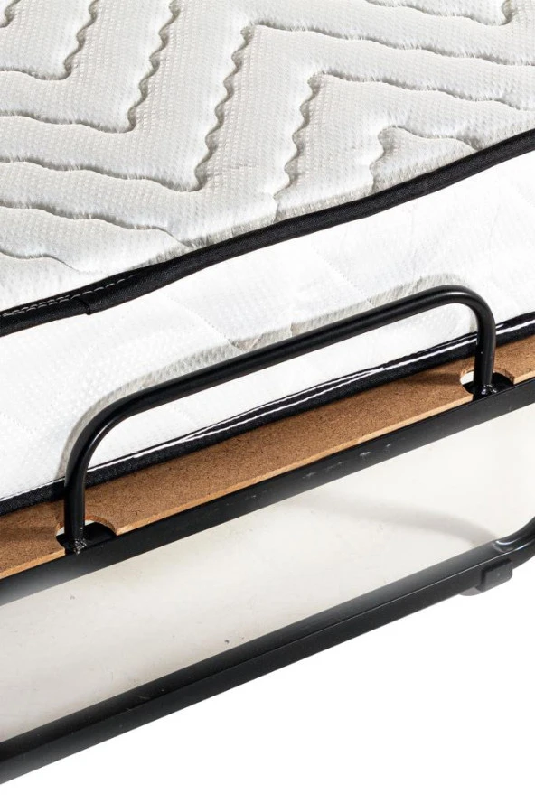 Gold Tek Kişilik Katlanır Yatak Karyola Başlık Portatif Ek Yatak - 8