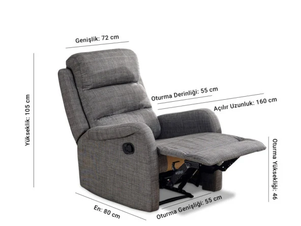 Niron Comfort Fonksiyonel Tekli Koltuk TV / Baba Koltuğu - Berjer - 3