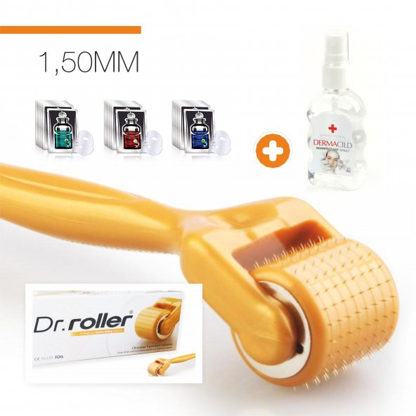 DR. ROLLER 192 İĞNE 1,50MM TİTANYUM İĞNE DERMAROLLER 3 ADET MONDSUB GÖZ ALTI VE ÇEVRESİ BAKIM MASKESİ