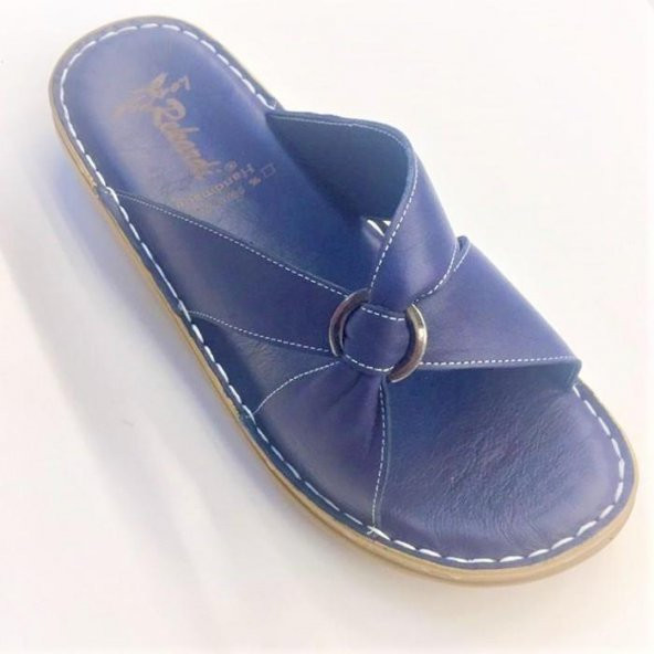 Kadın 130 Rekardi Anatomik Taban Yumuşak Deri Atölye Laçivert Terlik