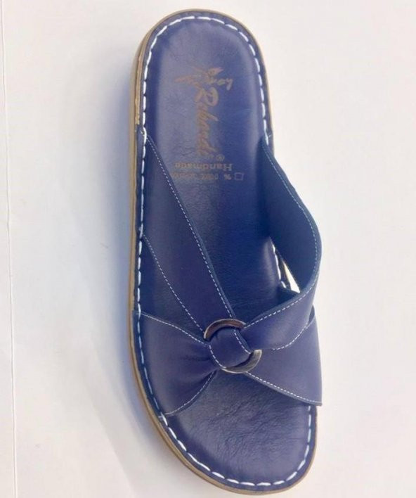 Kadın 130 Rekardi Anatomik Taban Yumuşak Deri Atölye Laçivert Terlik - 2