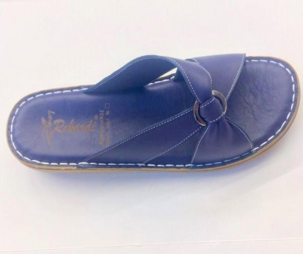 Kadın 130 Rekardi Anatomik Taban Yumuşak Deri Atölye Laçivert Terlik - 3