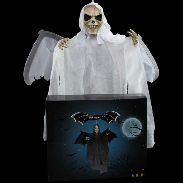 Halloween Kanat Çırpan Kurukafa Beyaz - 2