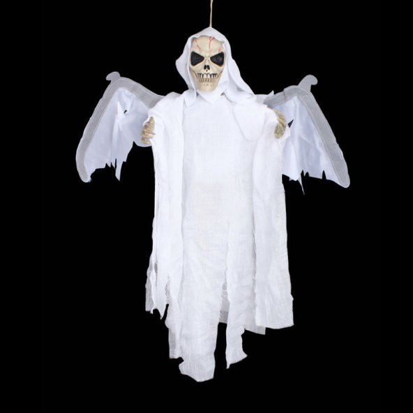 Halloween Kanat Çırpan Kurukafa Beyaz - 3