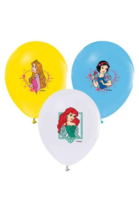 Balonevi Balon Prenses Baskılı Pastel Renk 4+1 100 LÜ 1930