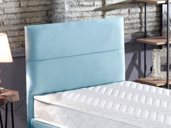 Niron Cozy Tek Kişilik Yatak Seti - Mavi Kumaş Baza, Başlık ve Yatak Takımı - 3