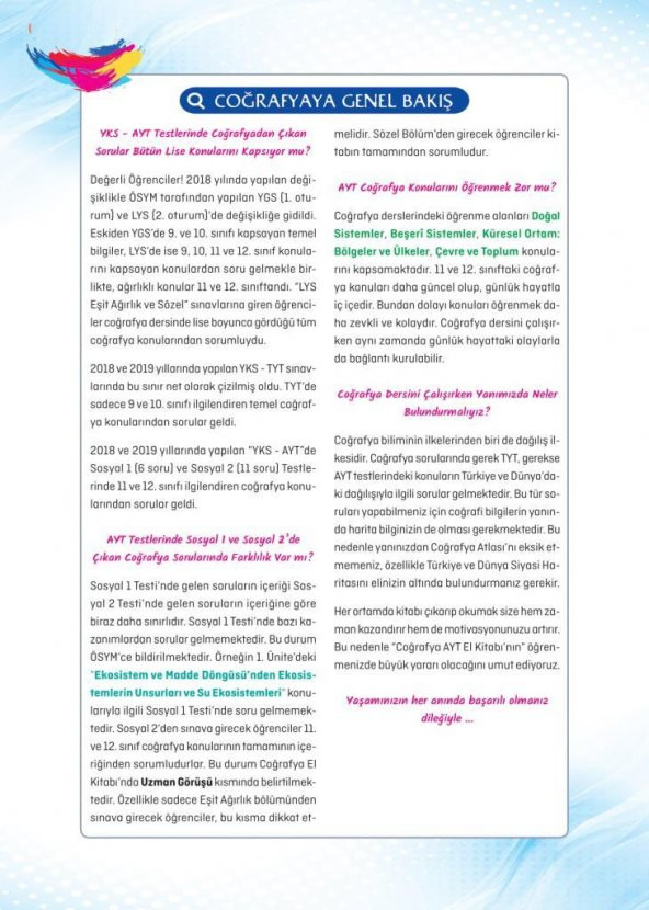 Yanıt Yayınları AYT COĞRAFYA EL KİTABI 2021 - YENİ MÜFREDAT- - Resim 6
