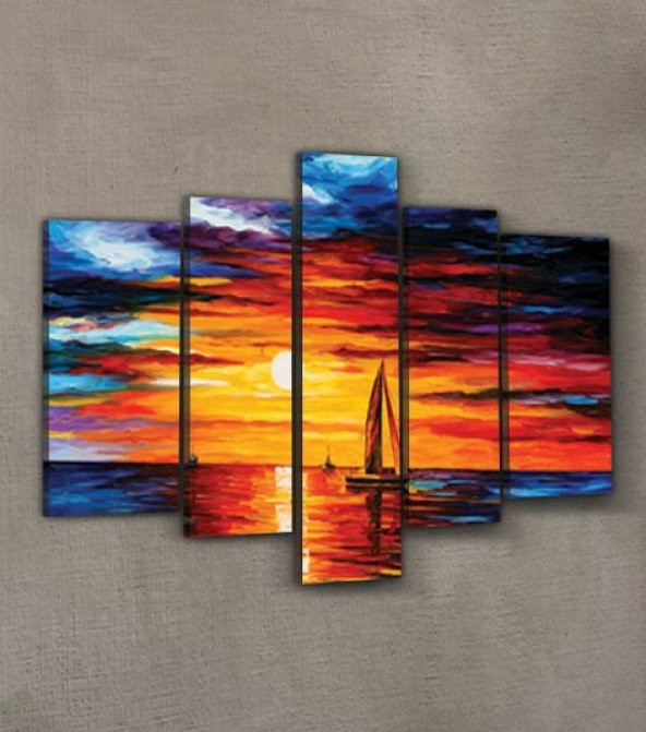 Play With Fire 5 Parça Kanvas Tablo 135X85 Cm - 2