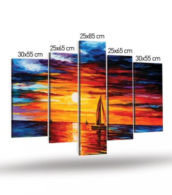 Play With Fire 5 Parça Kanvas Tablo 135X85 Cm - 4