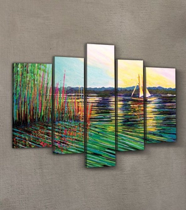 Thinking Out Loud 5 Parça Kanvas Tablo 135X85 Cm - 2