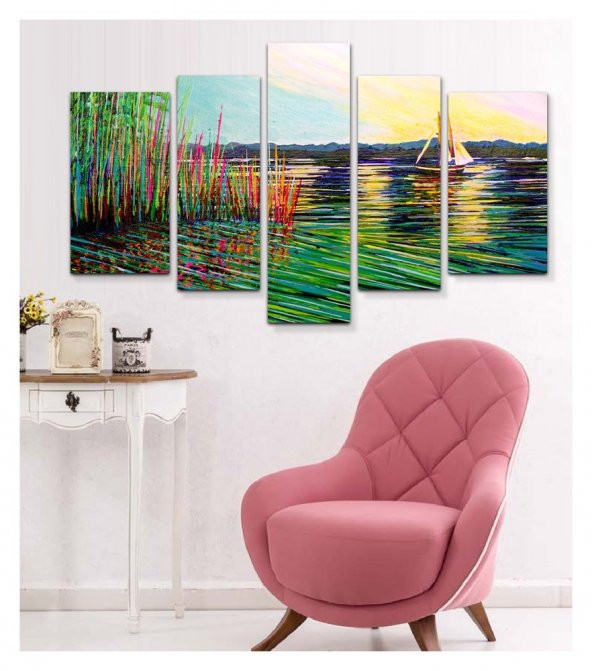 Thinking Out Loud 5 Parça Kanvas Tablo 135X85 Cm - 3