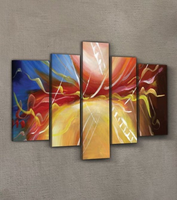 Heartbeats 5 Parça Kanvas Tablo 135X85 Cm - 2
