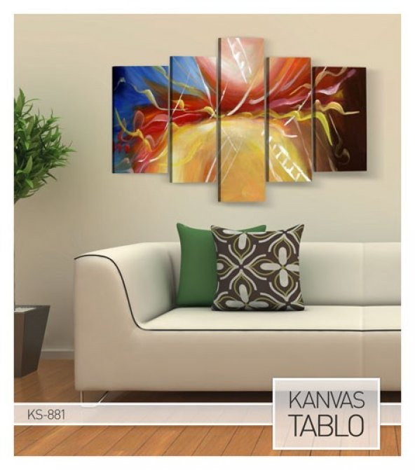 Heartbeats 5 Parça Kanvas Tablo 135X85 Cm - 3