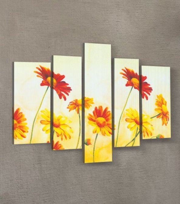 Romantic Sun 5 Parça Kanvas Tablo 135X85 Cm - 2
