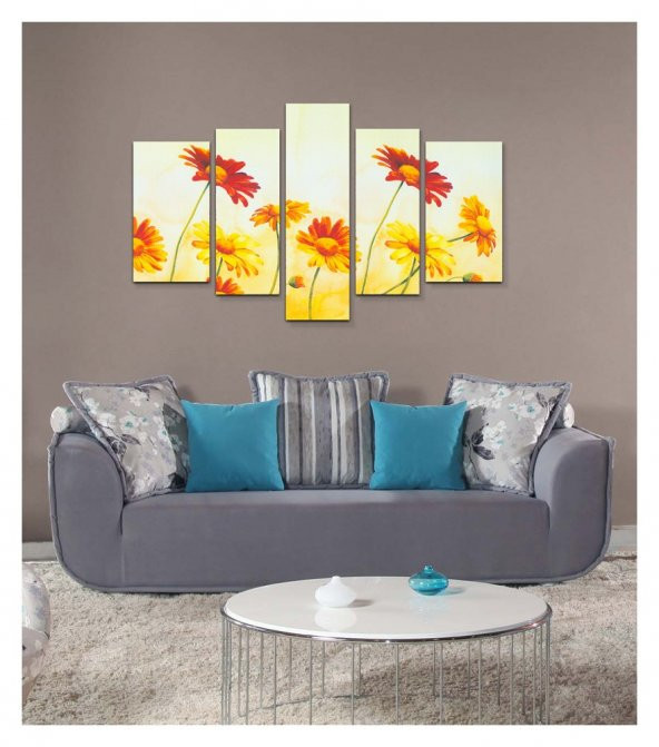Romantic Sun 5 Parça Kanvas Tablo 135X85 Cm - 3