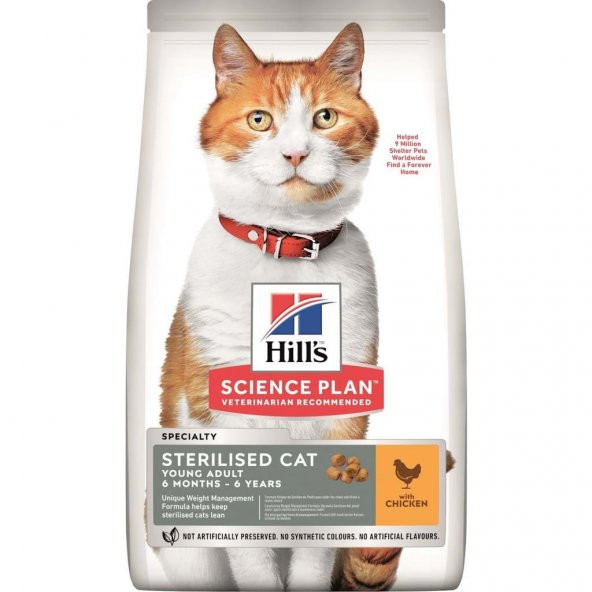 Hills Sterilised Kısırlaştırılmış Tavuklu Kedi Maması 3 Kg