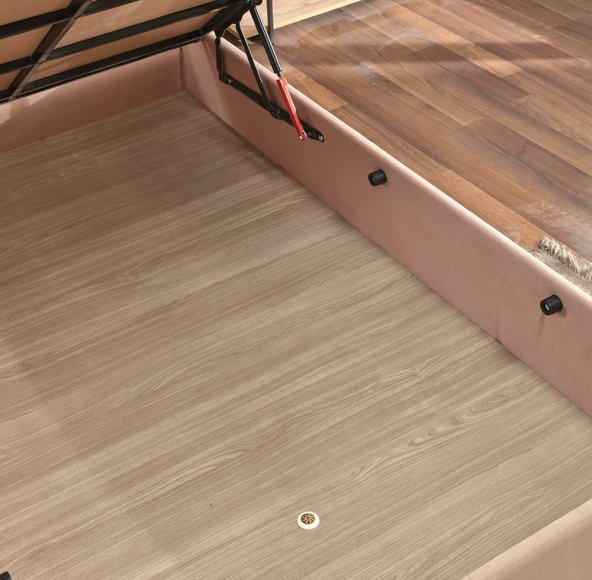 Niron Queen 120x200 Bir Buçuk Kişilik Pedli Yatak Seti Sütlü Kahve Kumaş Baza Başlık ve Yatak Takımı - 9