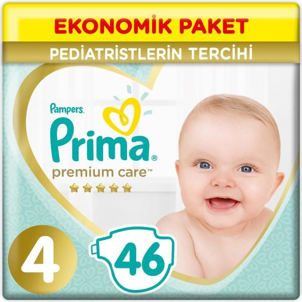Prima Premium Care Bebek Bezi Ekonomik Paket 4 Beden 46 Adet