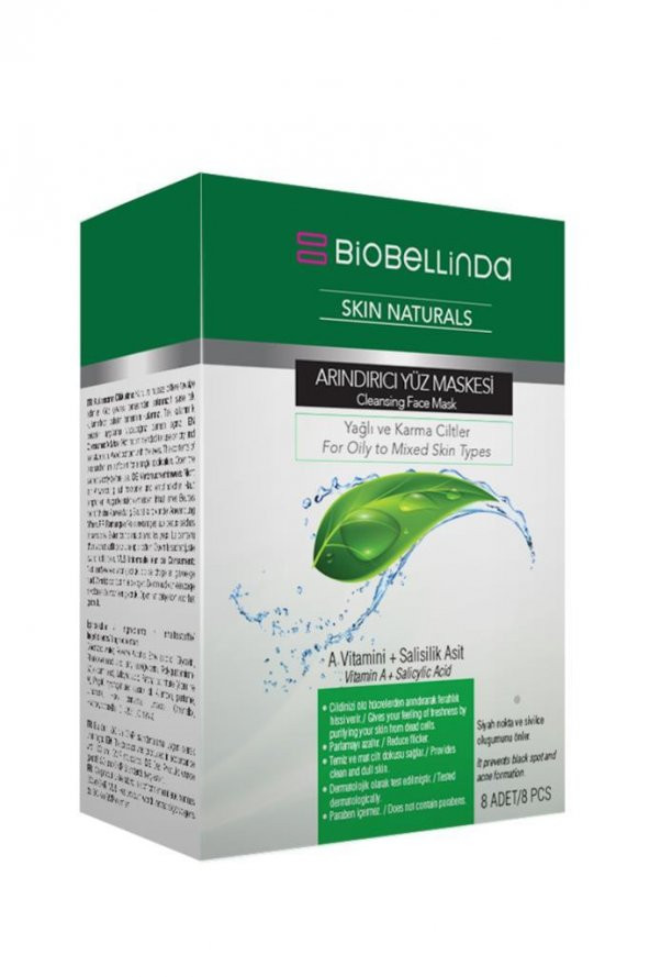 BioBellinda Arındırıcı Yüz Maskesi (8li Set) - 80 ml