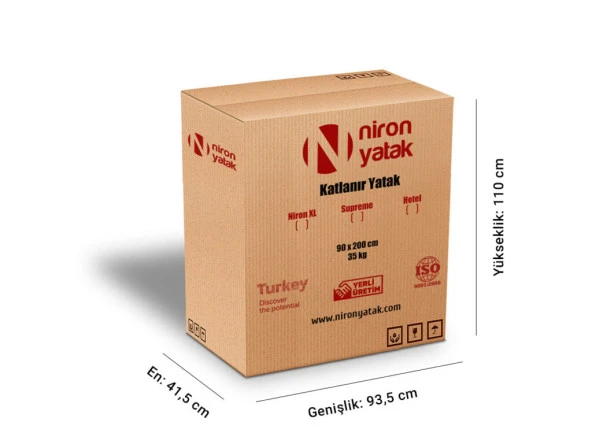 Niron Supreme Tek Kişilik Lüks Katlanır Yatak ve Karyola | 90x200 - 8