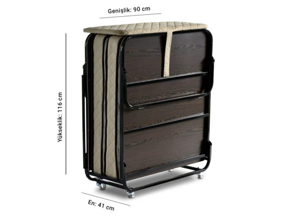 Supreme - Tek Kişilik Katlanabilir Misafir Yatağı - Lüks Katlanır Yatak - 10