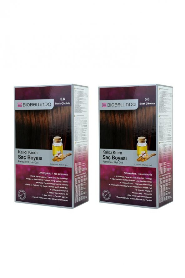 BioBellinda Amonyaksız Krem Saç Boyası - 5.6 Sıcak Çikolata X2 Adet