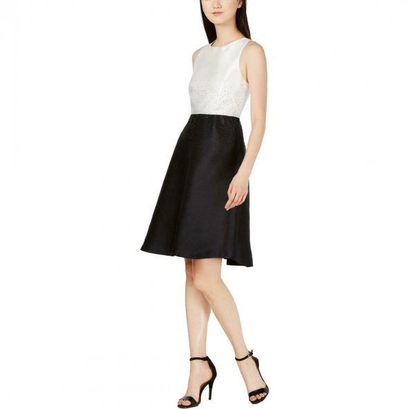 Colorblock Çivili Resmi Parti Elbisesi (CALVIN KLEIN)