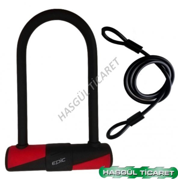 HSGL 12x18cm U-KİLİT  5x180cm ÇELİK HALAT KİLİT SETİ