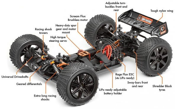 HPI 107018 RTR Trophy Truggy Flux 1/8 EP Brushless - 4