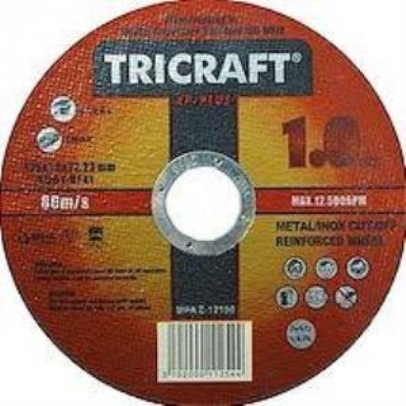 Tricraft Inox Metal Kesici Taş 115x1.0x22 mm 25li